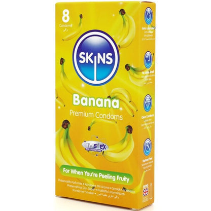 SKINS PRESERVATIVOS BANANA PREMIUM PACOTE COM 8