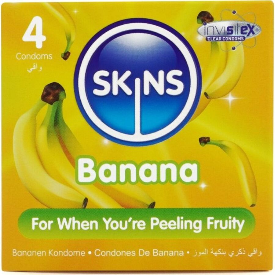 SKINS PRESERVATIVOS BANANA PREMIUM PACOTE 4