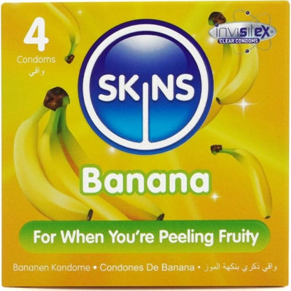 SKINS PRESERVATIVOS BANANA PREMIUM PACOTE 4