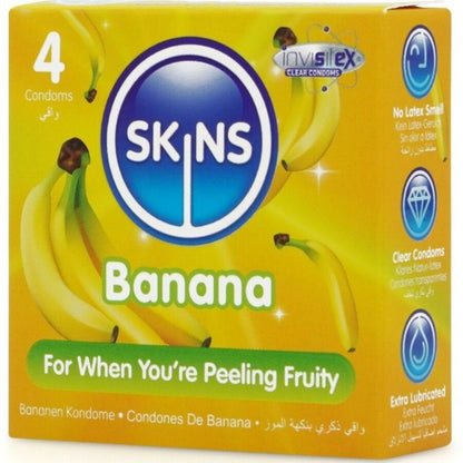 SKINS PRESERVATIVOS BANANA PREMIUM PACOTE 4