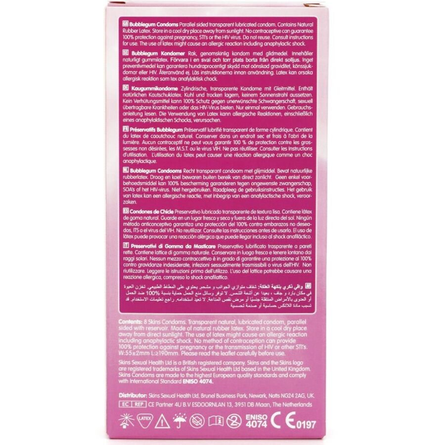 SKINS PRESERVATIVOS BUBBLEGUM PREMIUM PACOTE 8