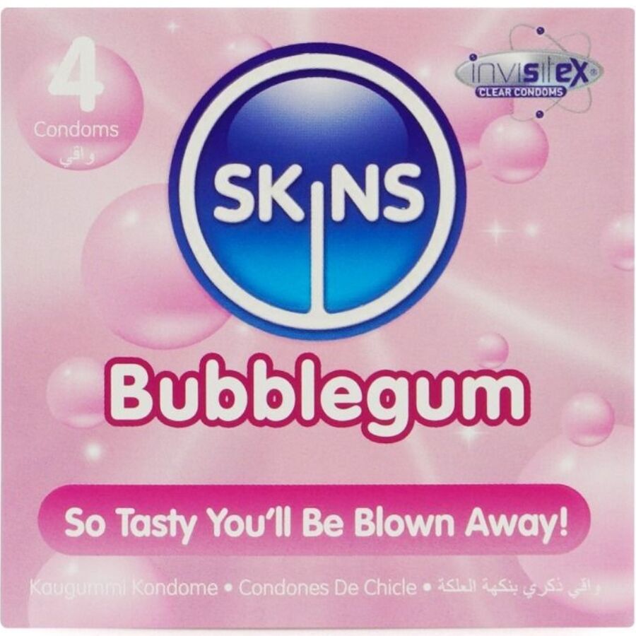SKINS PRESERVATIVOS BUBBLEGUM PREMIUM PACOTE 4