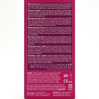 SKINS DOTS RIBS PREMIUM PRESERVATIVOS PACOTE COM 16