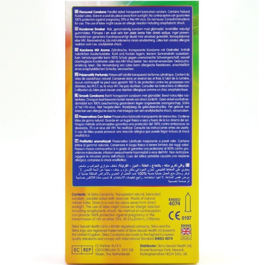 SKINS PRESERVATIVOS PREMIUM MULTI SABORES PACOTE COM 16