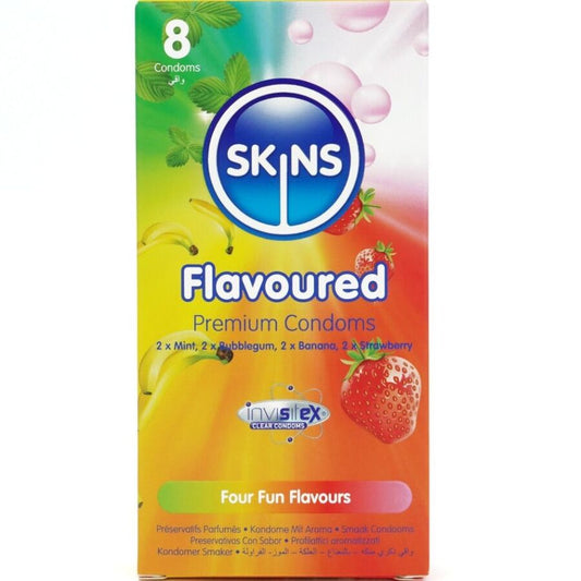 SKINS PRESERVATIVOS PREMIUM MULTI SABORES PACOTE 8