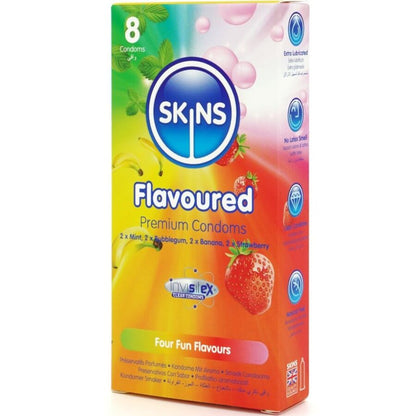SKINS PRESERVATIVOS PREMIUM MULTI SABORES PACOTE 8