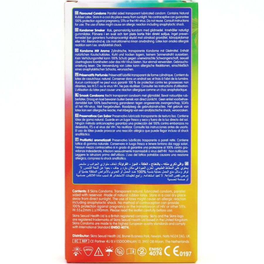 SKINS PRESERVATIVOS PREMIUM MULTI SABORES PACOTE 8