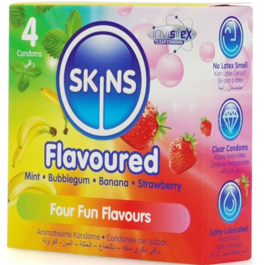 SKINS PRESERVATIVOS PREMIUM MULTI SABORES PACOTE 4