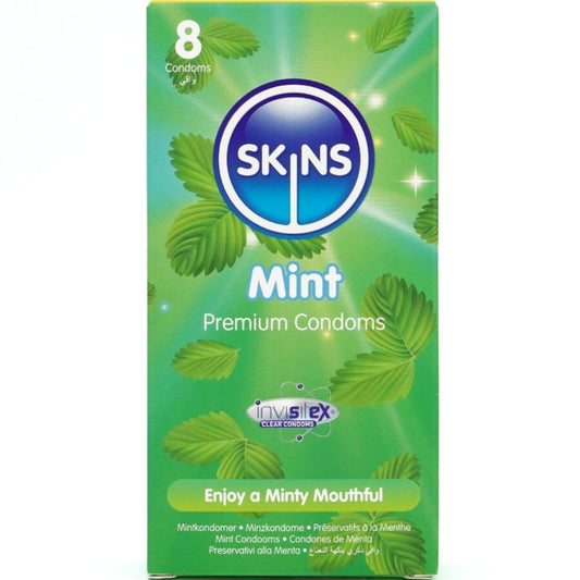 SKINS PRESERVATIVOS MINT PREMIUM PACOTE COM 8