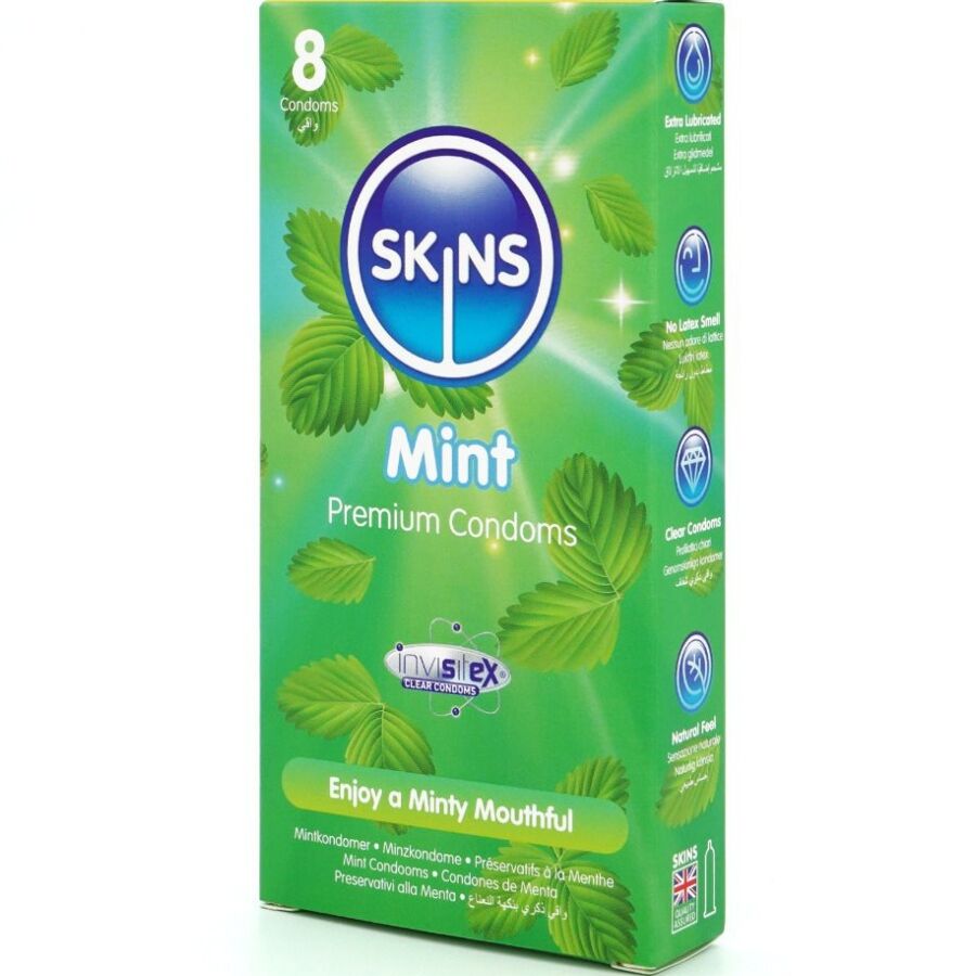 SKINS PRESERVATIVOS MINT PREMIUM PACOTE COM 8