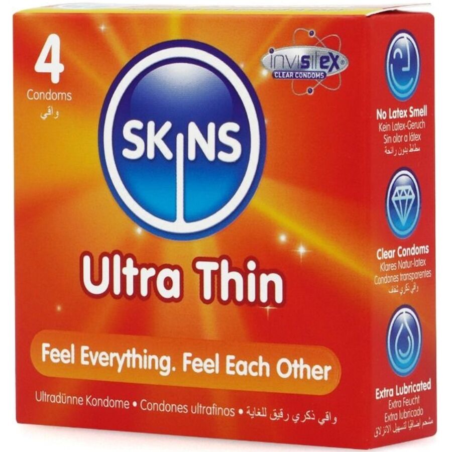 SKINS PRESERVATIVOS ULTRA FINOS PREMIUM PACOTE COM 4