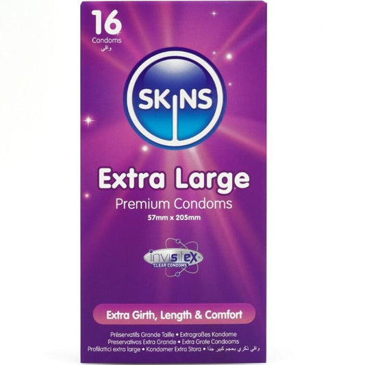 SKINS PRESERVATIVOS EXTRA GRANDE PREMIUM PACOTE COM 16
