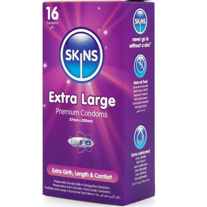 SKINS PRESERVATIVOS EXTRA GRANDE PREMIUM PACOTE COM 16