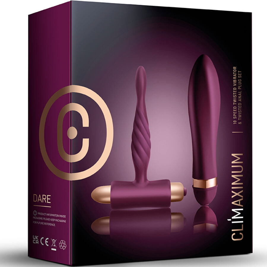 CLIMAXIMUM KIT DARE VIBRADOR TORCIDO PLUG ANAL INICIANTES