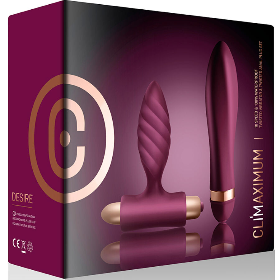 CLIMAXIMUM KIT DESIRE VIBRADOR TORCIDO PLUG ANAL