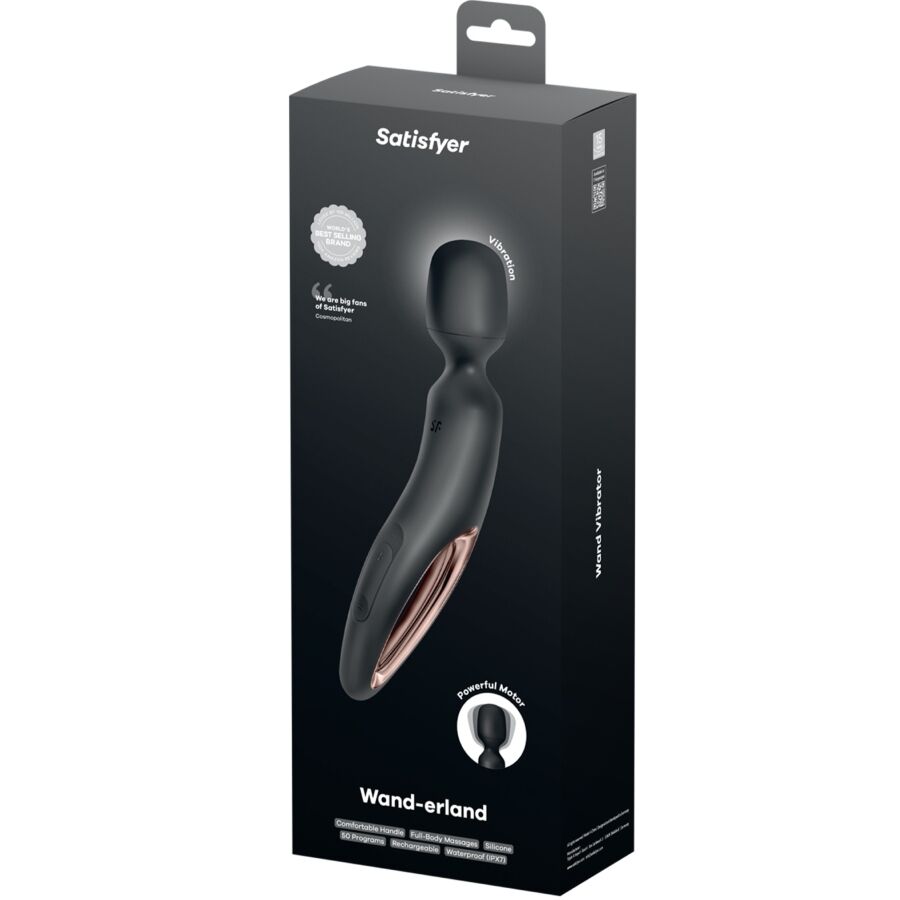 SATISFYER WAND ERLAND MASSAGEADOR VIBRAToRIO PRETO