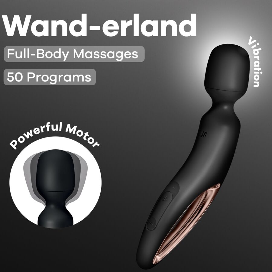 SATISFYER WAND ERLAND MASSAGEADOR VIBRAToRIO PRETO