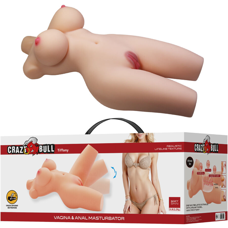 CRAZY BULL TIFFANY TORSO FEMININO REALISTA VAGINA E ANAL 55 KG