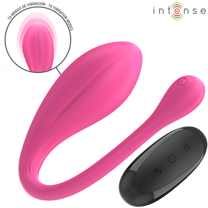 INTENSE VIBRADOR JANICE U DUPLA ESTIMULAyaO 10 VIBRAyoES ROSA CONTROLE REMOTO