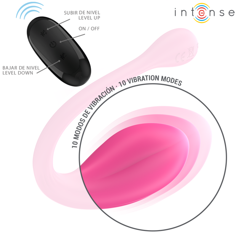 INTENSE VIBRADOR JANICE U DUPLA ESTIMULAyaO 10 VIBRAyoES ROSA CONTROLE REMOTO