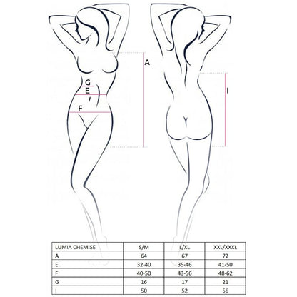 PASSION WOMAN LUMIA CHEMISE PRETO TAMANHO L XL