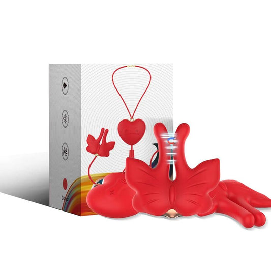 ARMONY GRAMPOS MAGNeTICOS PARA MAMILOS COM VIBRAyaO FORMATO BORBOLETA VERMELHO