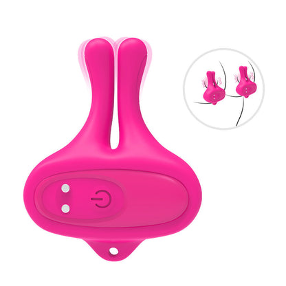 ARMONY GRAMPOS MAGNeTICOS DE MAMILOS COM VIBRAyaO EM FORMA DE COELHO ROSA
