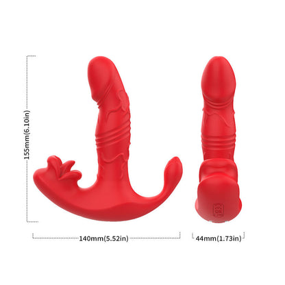 ARMONY VIBRADOR ANAL CALCINHA C E ESTIMULADOR DO PONTO G CONTROLE REMOTO VERMELHO