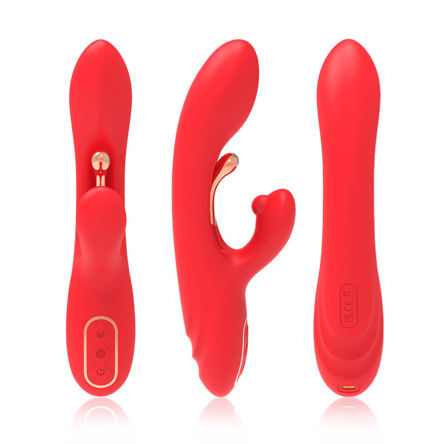 ARMONY VIBRADOR ESTIMULADOR DE PONTO G E CLIToRIS COM LiNGUA OSCILANTE VERMELHO