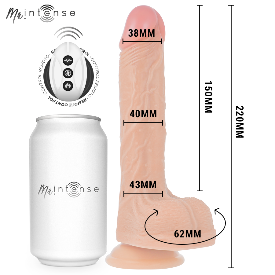 MR INTENSE PeNIS REALISTA BROSNAN CONTROLE REMOTO 22 CM O 4 CM