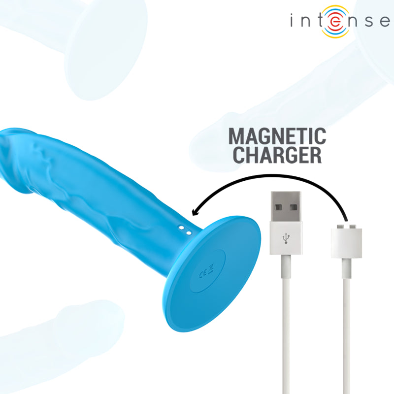 INTENSE VIBRADOR REALiSTICO PHOEBE 10 VIBRAyoES CONTROLE REMOTO AZUL