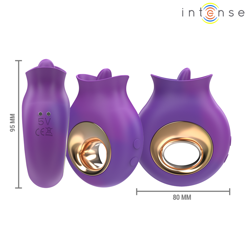 INTENSE ESTIMULADOR DE CLIToRIS TULI 9 VIBRAyoES E 9 OSCILAyoES ROXO