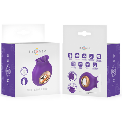 INTENSE ESTIMULADOR DE CLIToRIS TULI 9 VIBRAyoES E 9 OSCILAyoES ROXO