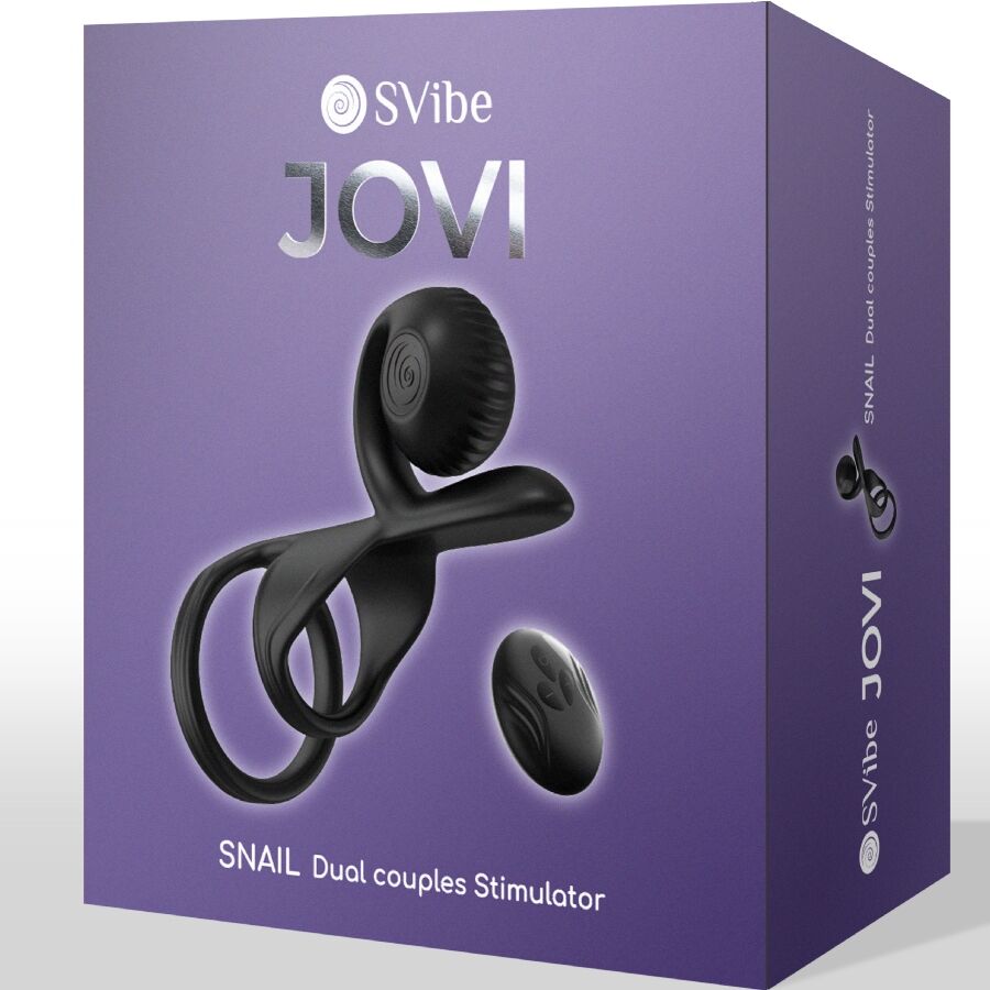 SNAIL VIBE JOVI COUPLES RING CONTROLE REMOTO PRETO