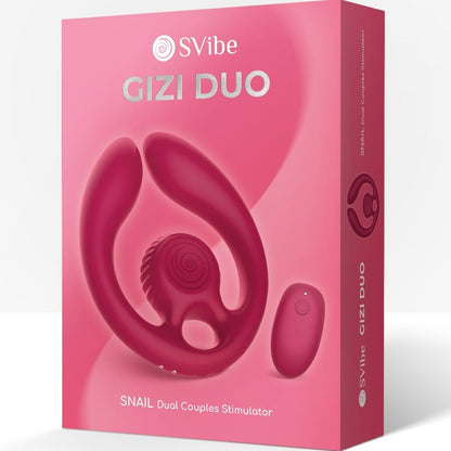 SNAIL VIBE GIZI DUO ESTIMULADOR DE CASAIS COM CONTROLE REMOTO BURGUNDY