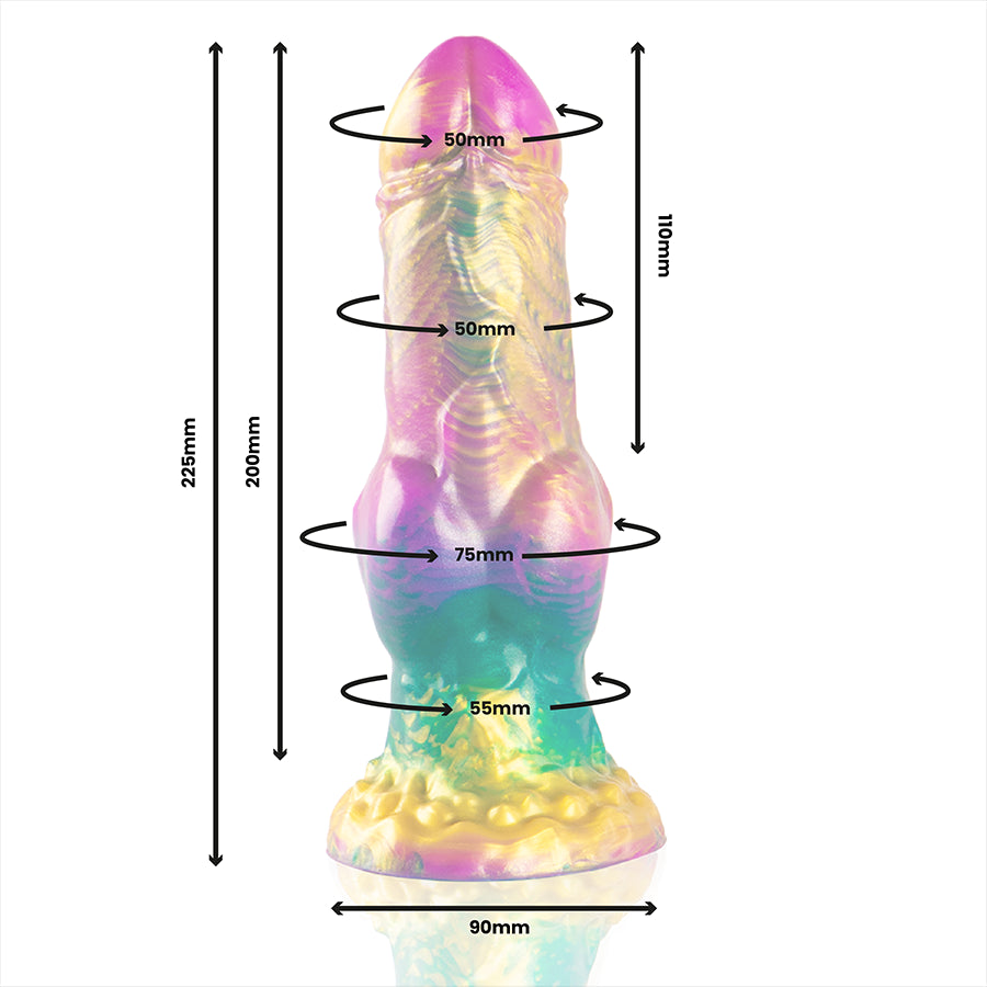 EPIC IRIS DILDO COM TESTiCULOS DE PRAZER ARCO iRIS
