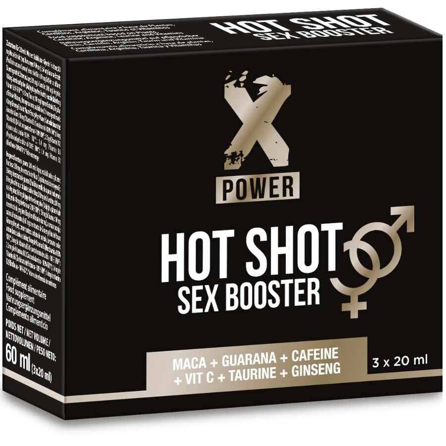 X POWER HOT SHOT SEX BOOSTER AUMENTA LIBIDO 3 X 20 ML