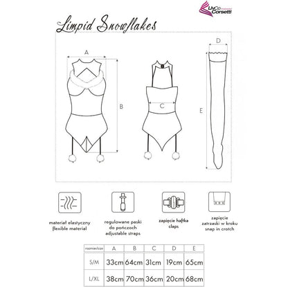 LIVCO CORSETTI FASHION LIMPID SNOWFLAKES LC 90604 BODY MEDIAS DIADEMA NAVIDEyA S M