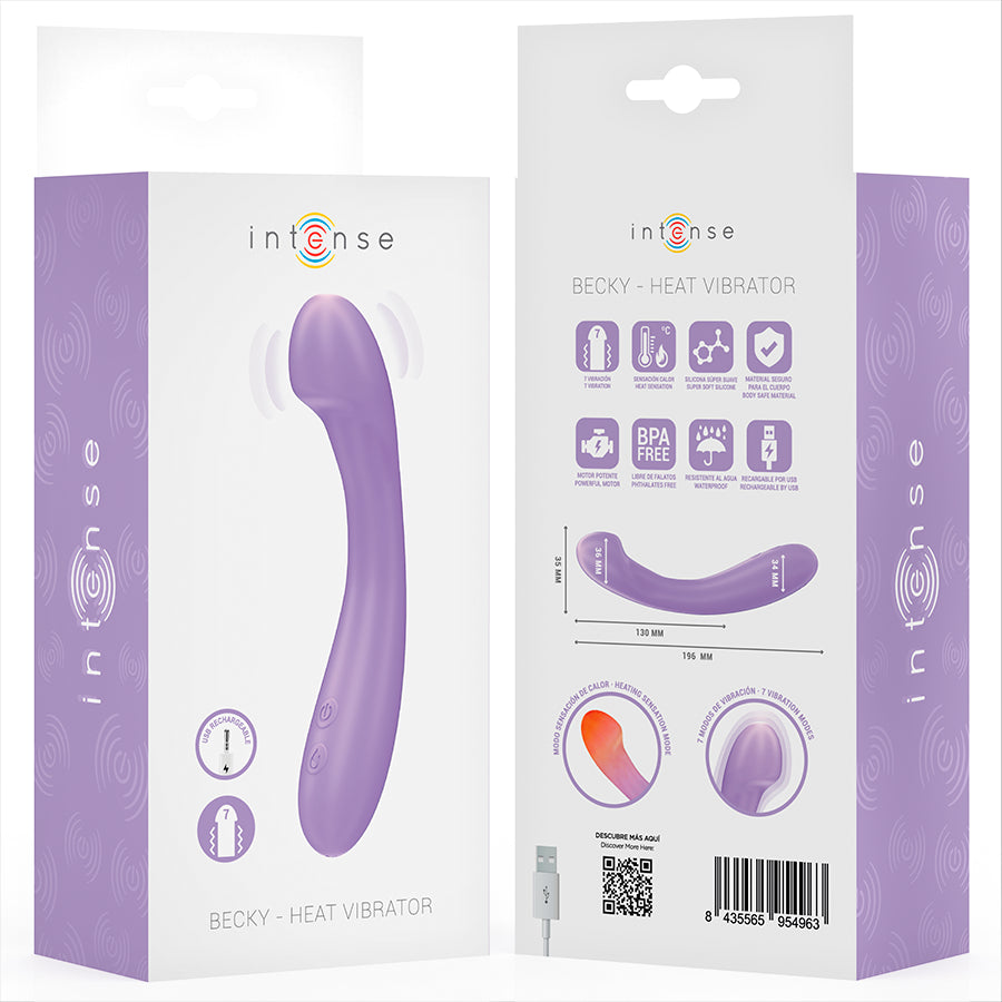 INTENSE VIBRADOR BECKY 19 CM AQUECiVEL 7 VIBRAyoES ROXO