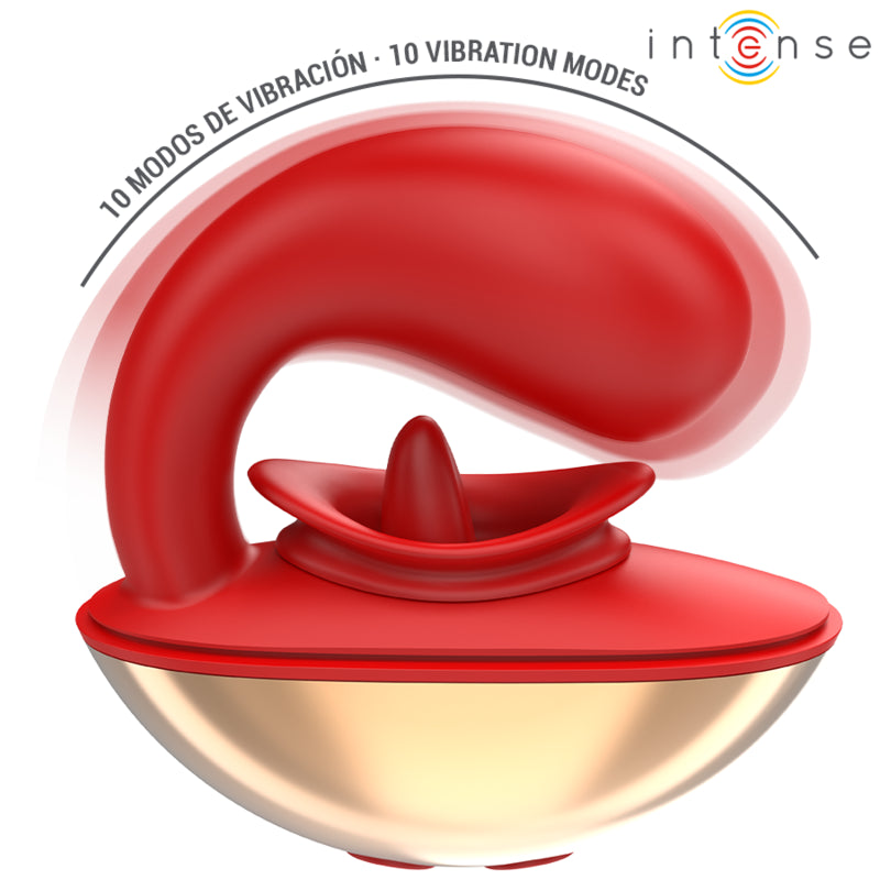 INTENSE VIBRADOR E ESTIMULADOR MARIAH EM FORMATO U 10 VIBRAyoES VERMELHO