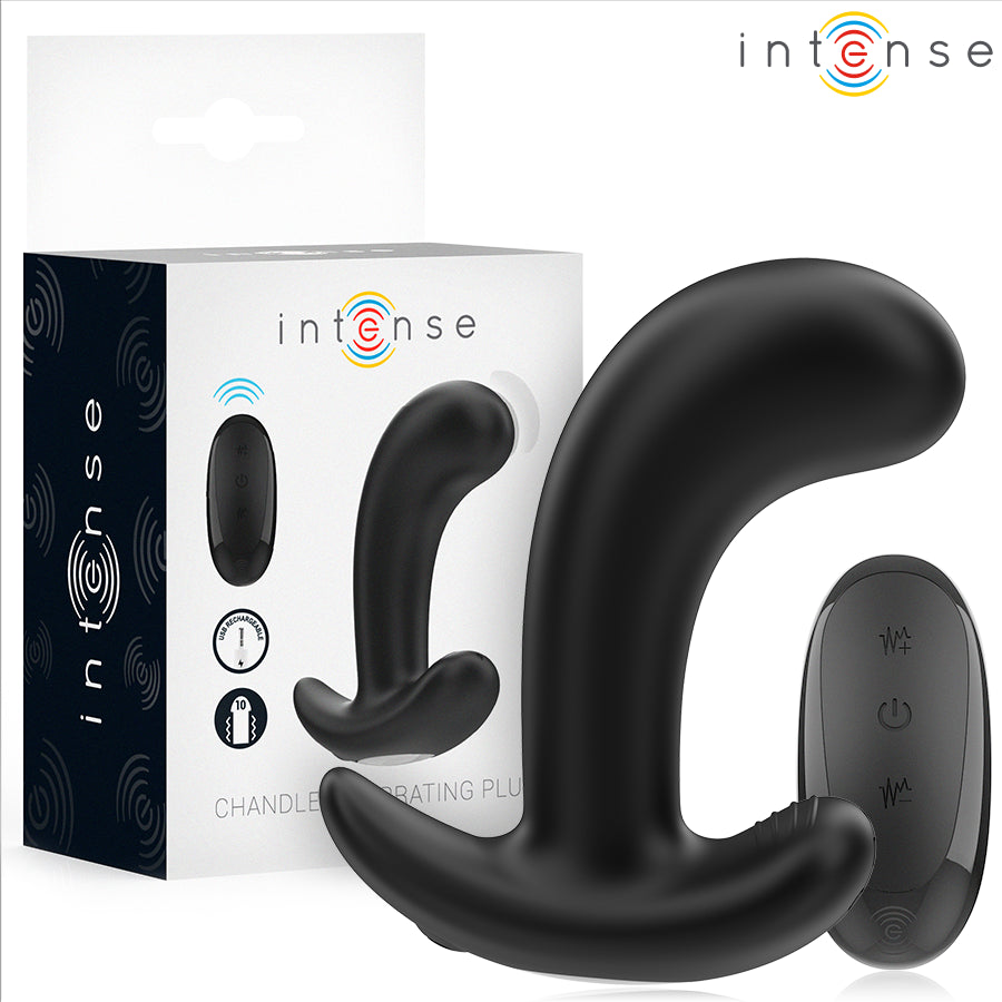 INTENSE CHANDLER ANAL PLUG 10 VIBRAyoES PRETO CONTROLE REMOTO
