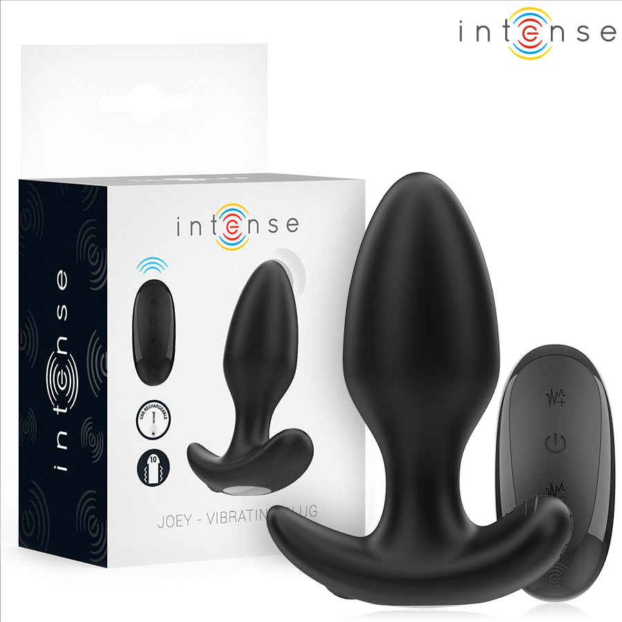 INTENSE JOEY ANAL PLUG 10 VIBRAyoES PRETO CONTROLE REMOTO