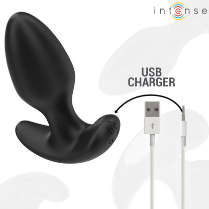 INTENSE JOEY ANAL PLUG 10 VIBRAyoES PRETO CONTROLE REMOTO