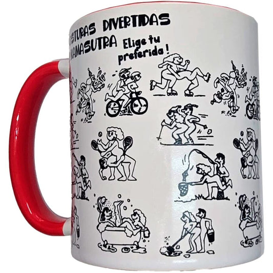 DIABLO PICANTE CANECA KAMASUTRA POSITIONS BRANCA COM ALyA VERMELHA 370 ML