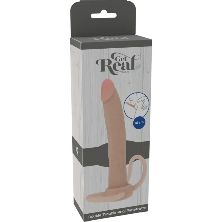 GET REAL DUPLA CONFUSaO PENETRADOR ANAL DE SILICONE 16 CM