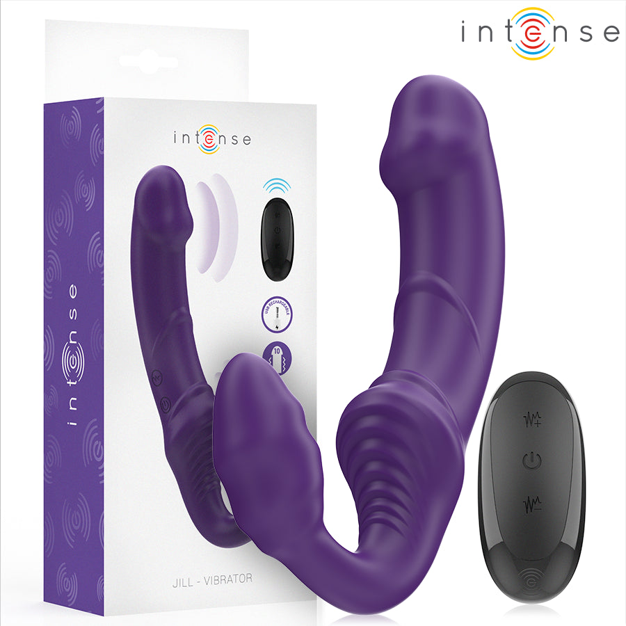 INTENSE JILL VIBRADOR DUPLO 20 CM ROXO CONTROLE REMOTO