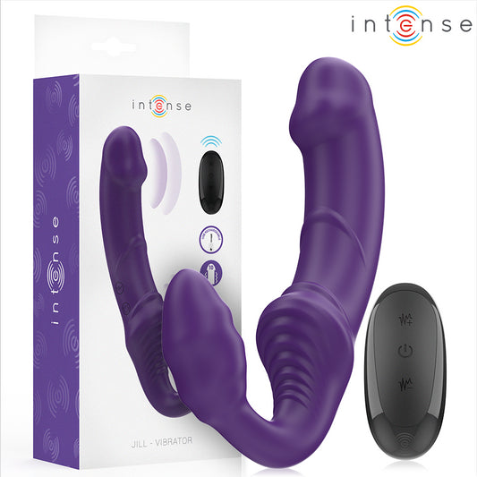 INTENSE JILL VIBRADOR DUPLO 20 CM ROXO CONTROLE REMOTO