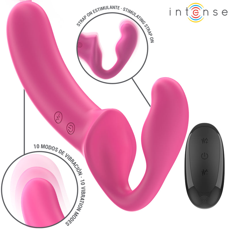 INTENSE AMY VIBRADOR DUPLO 20 CM ROSA CONTROLE REMOTO