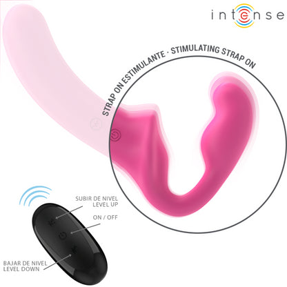 INTENSE AMY VIBRADOR DUPLO 20 CM ROSA CONTROLE REMOTO