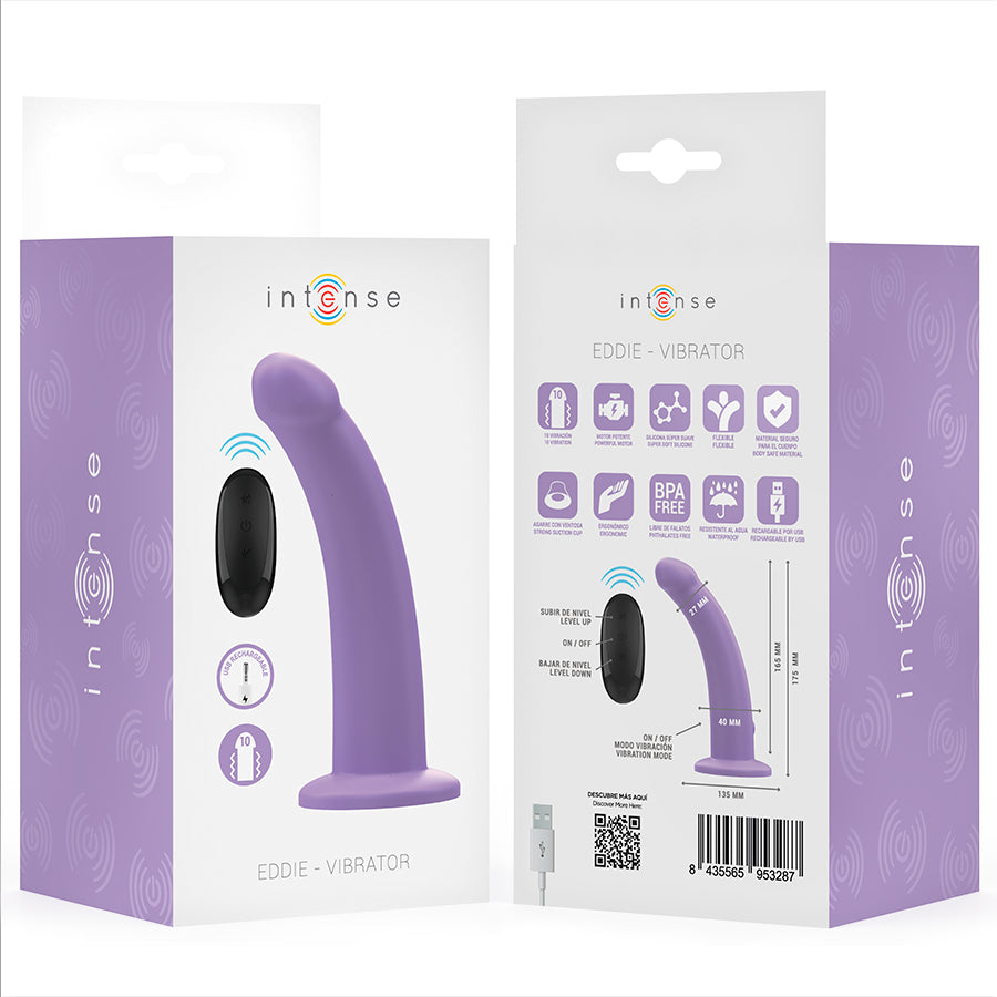 INTENSE VIBRADOR EDDIE 175 CM 10 VIBRAyoES ROXO CONTROLE REMOTO